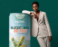 Model with a giant hyCane The Lime can